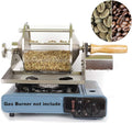 Coffee Roaster Gas Burner Coffee Roasting Machine for Home Use 400g Capacity Quartz Glass Drum Stainless Steel Frame Peanut and Nut Roaster