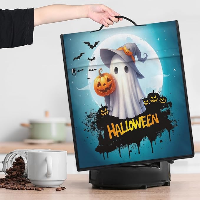 cfpolar Kitchen Aid Mixer Cover Compatible with 6-8 Quarts Halloween Bat Pumpkin Ghosts Stand Mixer Cover Kitchen Aid Mixers Accessories Appliance Organizer Bag Dust Covers with Zipper Pocket
