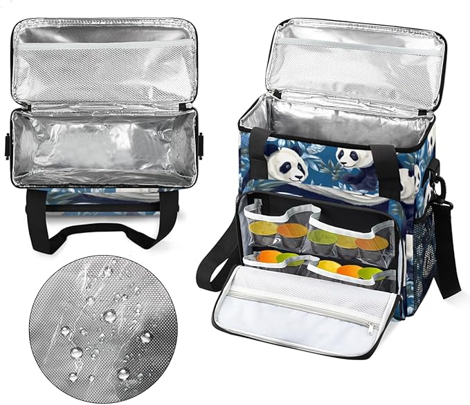 Panda Flowers Coffee Maker Carrying Bag Portable Travel Storage Tote Bag Compatible with K-Mini or K-Mini Plus Single Serve Coffee Brewer Carrying Case with Multiple Pockets &amp Shoulder Strap