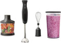 Kitchen Ideas Immersion Hand Blender with Whisk Attachment Measuring Cup &amp Chopper | Heavy Duty Black