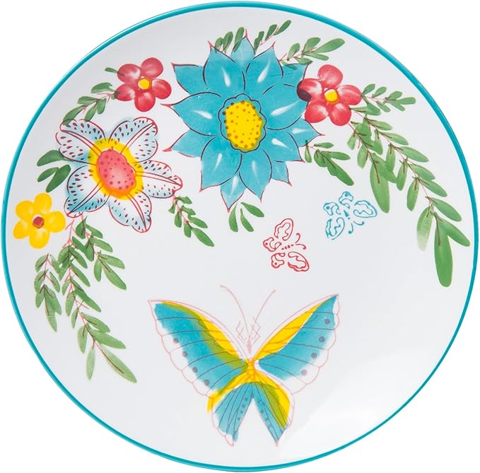 HomePop Ceramic 12-Pieces Dinnerware SetsDish Plates and Bowls Sets - Red