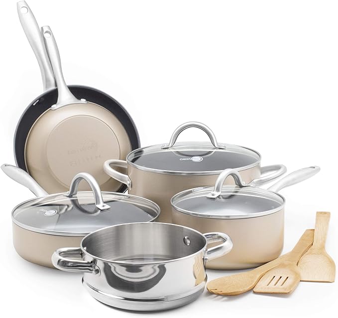 GreenPan Lima Bronze 12pc Ceramic Non-Stick Cookware Set