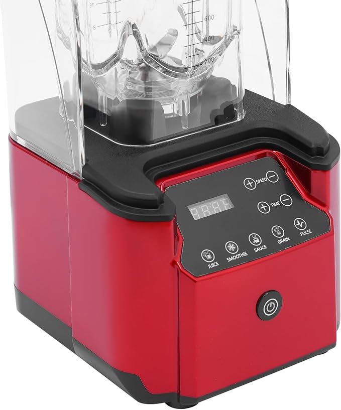Quiet Commercial Blender 2200W Professional Soundproof Blenders With Shield and 6 Blades 74.4oz Fruit Juice Smoothie Maker Large Capacity Smoothie Maker &amp Ice Crusher for Home Restaurants Caf
