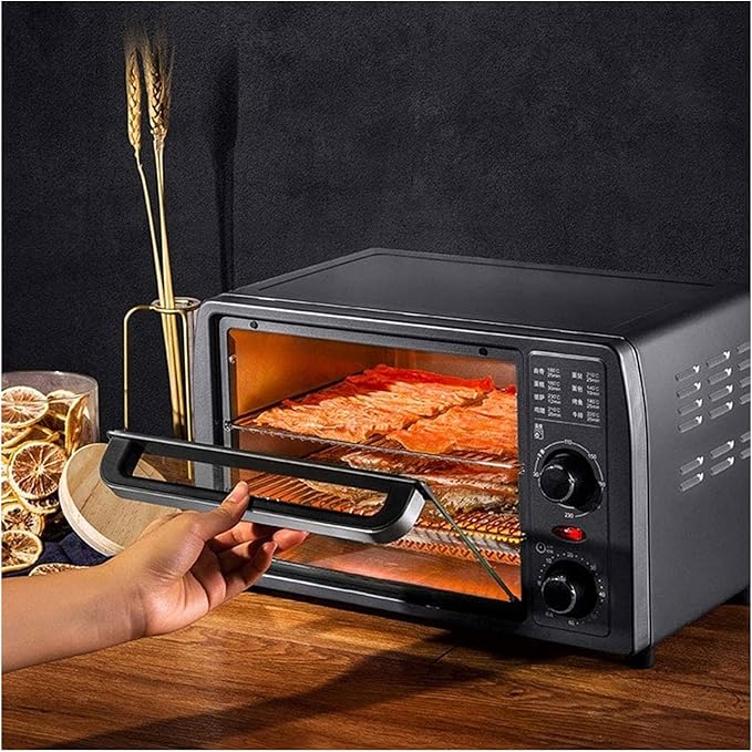 Convection Countertop Toaster Oven bake fry meals desserts grill rack baking pan Digital display non-stick interior Matte Black