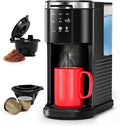 WAA Single Serve Coffee Maker 2 in 1 Coffee Machine for Capsule &amp Ground Coffee 6 to 14oz Brew Size 40oz Removable Reservoir Coffee Brewer with Auto Shut-off Self-Cleaning Memory Function B