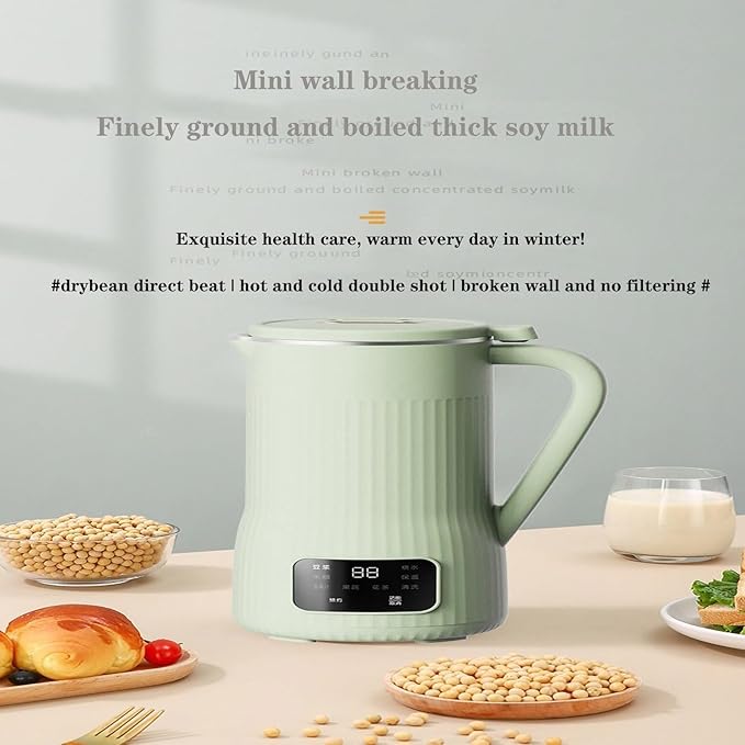 Soy Milk Maker Portable Mini Juicer with 8 Functions Free Filtering and Self-Cleaning for Household Use
