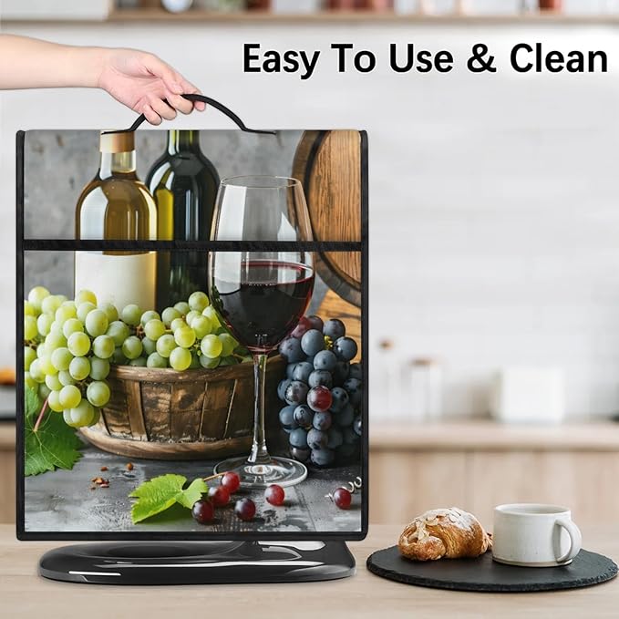 cfpolar Kitchen Aid Mixer Cover Compatible with 6-8 Quarts Fruit Grape Wine Pattern Stand Mixer Cover Kitchen Aid Mixers Accessories Appliance Organizer Bag Dust Covers with Zipper Pocket