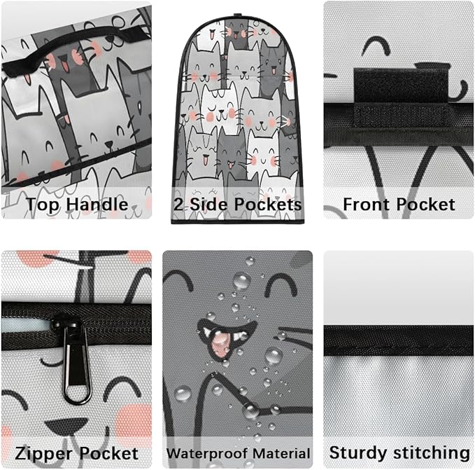 cfpolar Kitchen Aid Mixer Cover Compatible with 6-8 Quarts Cute Cat Kitten Stand Mixer Cover Kitchen Aid Mixers Accessories Appliance Organizer Bag Dust Covers with Zipper Pocket