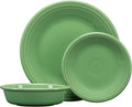 Fiesta® Classic Rim 3-Piece Dinnerware Set – Durable Ceramic Lead-Safe Dishwasher/Microwave/Oven Safe – Made in USA Dinnerware - Meadow