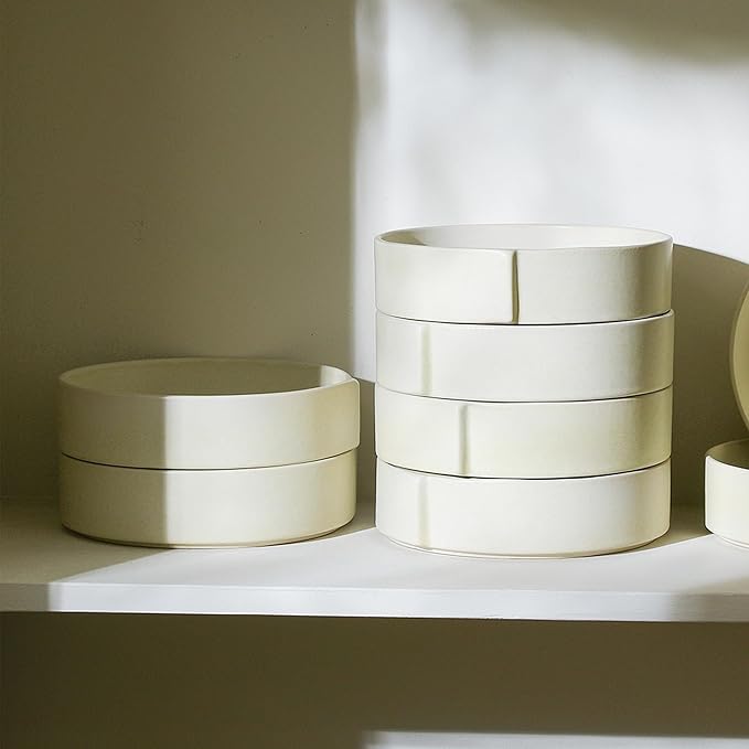 Stone Lain Bao 4-Piece Pasta Bowl Set Stoneware Beige