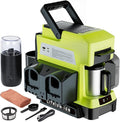 Cordless Coffee Maker for Ryobi 18V Battery 3 Brewing Options Drip Coffee Maker with Coffee Grinder Portable Single Serve Coffee Makers for Camping Travel and Jobsite. (Tool Only)