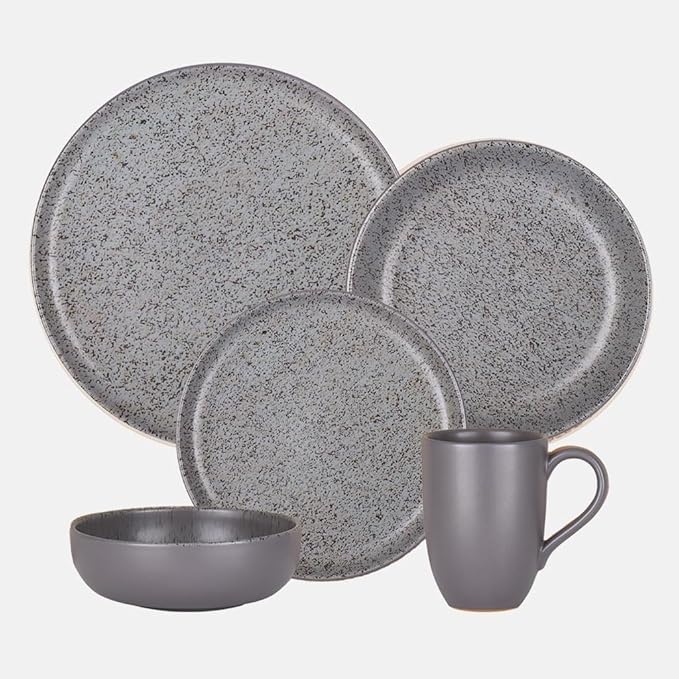 Oxford Contempo Granite Stoneware 20 Piece Dinnerware Set Service for 4
