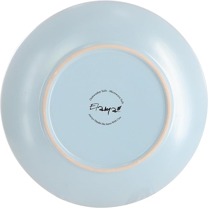 Elama Emilia 16 Piece Double Bowl Stoneware Dinnerware Set (Light Blue) Service for 4 …