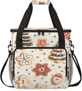Dreamy Xmas Biscuit Coffee Maker Carrying Bag Portable Travel Storage Tote Bag Compatible with K-Mini or K-Mini Plus Single Serve Coffee Brewer Carrying Case with Multiple Pockets &amp Shoulder Str