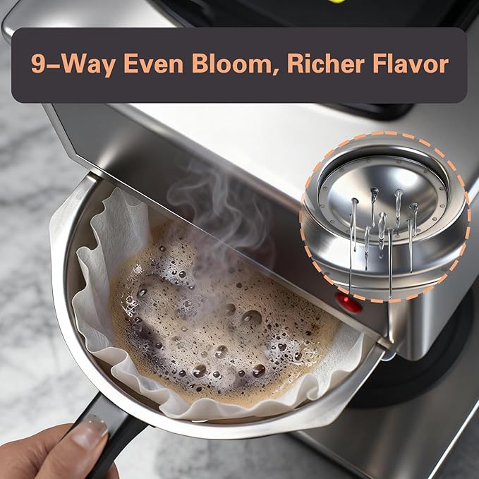 VONCI 1610W Commercial Coffee Maker 12 Cup Drip Coffee Machine 2 Glass Carafes and 2 Warmers Stainless Steel Housing &amp Funnel Industrial Coffee Maker for Offices Hotels Home