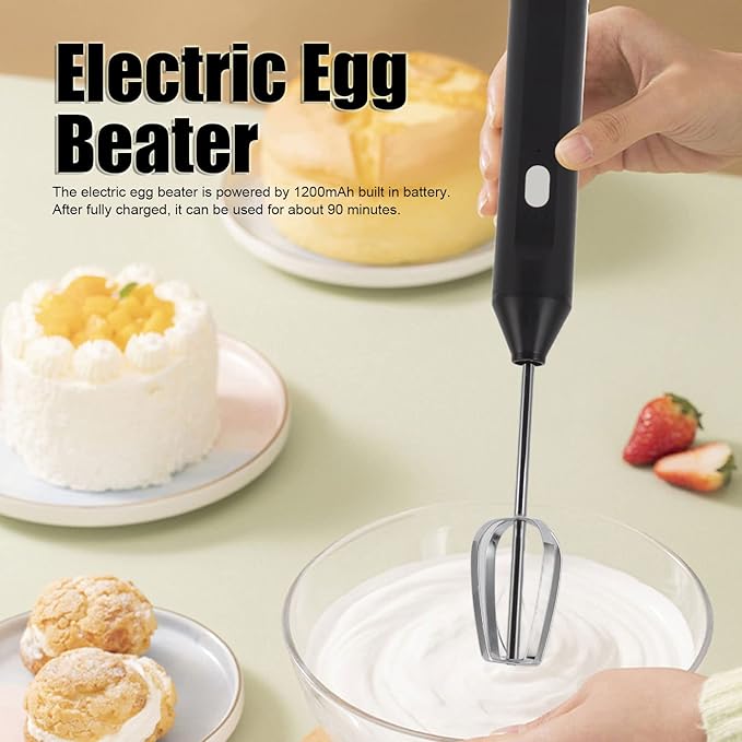 Electric Hand Blender3 in 1 Immersion Blender Handheld Beater Electric Milk Frother Coffee Blender Milkshake Blender Foamer Kitchen Tools(Black)