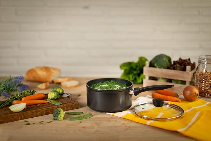 KUHN RIKON 37442 Easy Induction 3-Piece Mixed Cookware Set Set of 3-1 x Saucepan &amp 2 x Casseroles Black