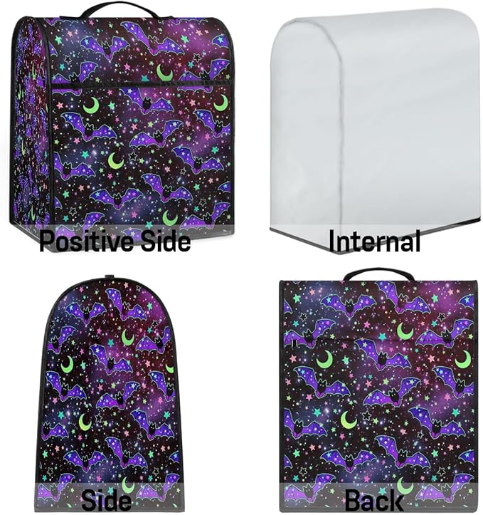 cfpolar Kitchen Aid Mixer Cover Compatible with 6-8 Quarts Bat Galaxy Moon Flower Stand Mixer Cover Kitchen Aid Mixers Accessories Appliance Organizer Bag Dust Covers with Zipper Pocket