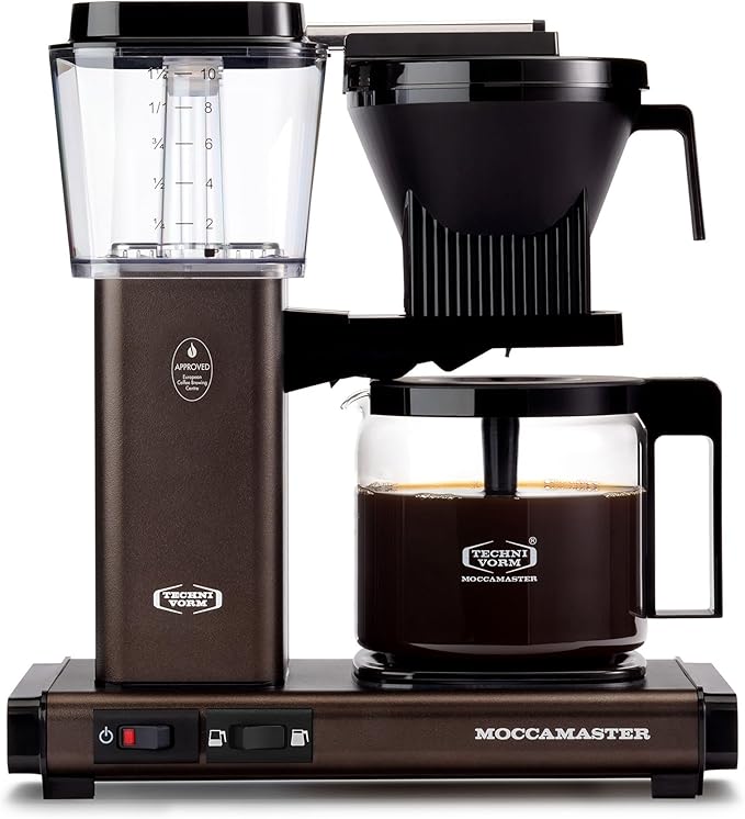 Technivorm Moccamaster 53932 KBGV Select 10-Cup Coffee Maker Dutch Cocoa 40 ounce 1.25l &amp #4 White Paper Filters 100-count per box