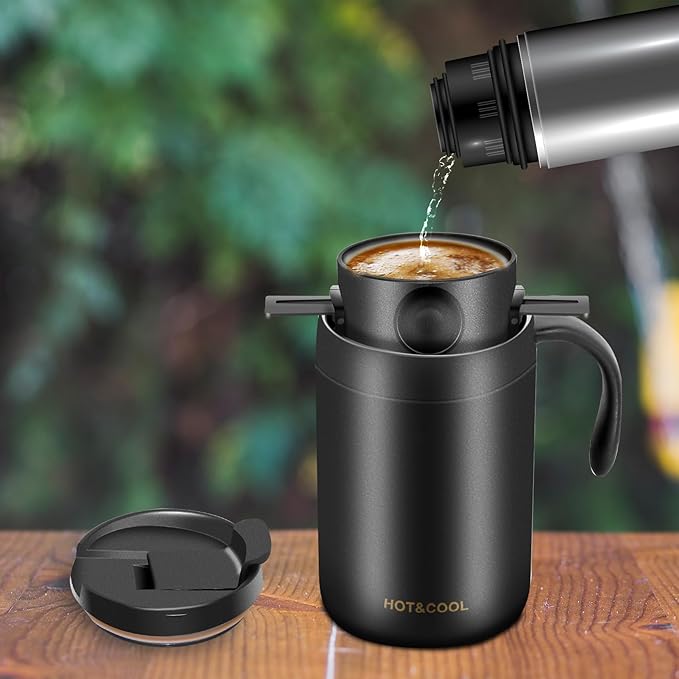 OARSE 16oz Camping Coffee Maker Pour Over Coffee Maker SetCamp Pour Over SetPortable Coffee Kit for Travel Camping Offices Backpacking