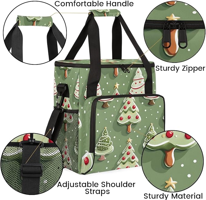 Abstract Tree Xmas Coffee Maker Carrying Bag Portable Travel Storage Tote Bag Compatible with K-Mini or K-Mini Plus Single Serve Coffee Brewer Carrying Case with Multiple Pockets &amp Shoulder Stra