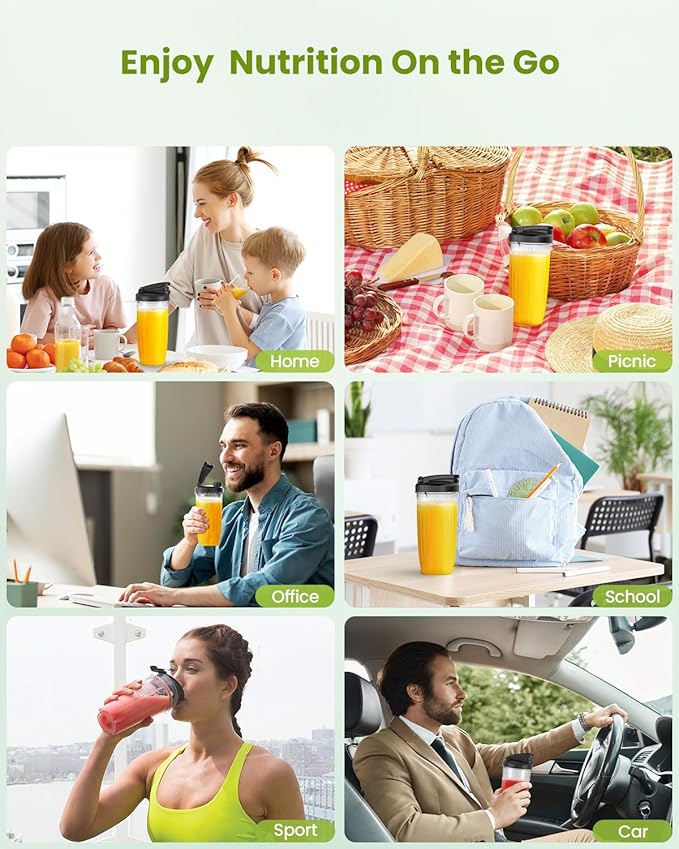 Blenders for Smoothie 900W Personal Blender for Shakes and Smoothies with 2 * 22oz BPA Free Portable Cups Small Juicer for Protein Shake Baby Food Frozen Drink