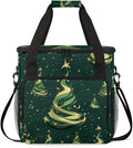 Christmas Festivals Coffee Maker Carrying Bag Glitter Tree Travel Storage Bag Compatible with K-Mini or K-Mini Plus Single Serve Coffee Brewer Carrying Case with Multiple Pockets &amp Shoulder Stra
