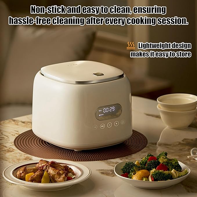 Rice Cooker 2.5L Small Rice Cooker 8-In-1 Multi-cooker with Non-stick Pot 24H Keep Warm &amp Delay Timer