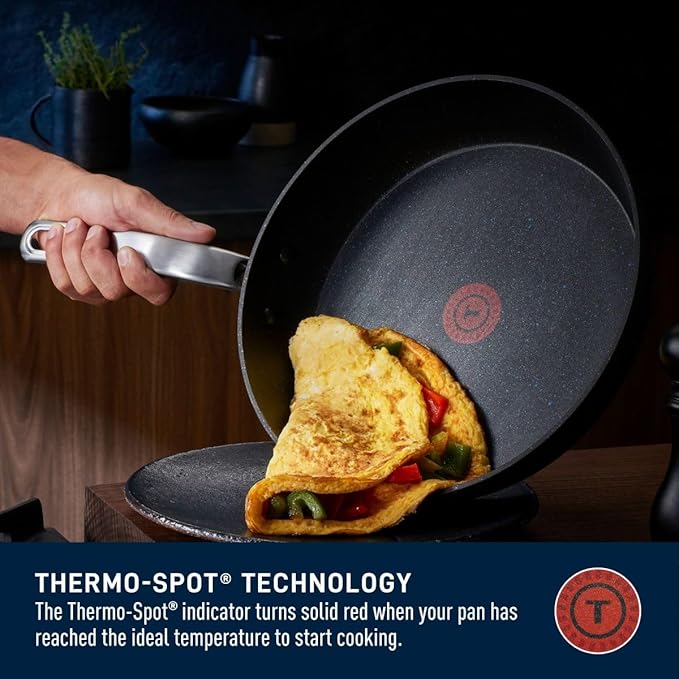 T-FAL StoneShield 10/ 26cm Frypan Non-Stick Anti-Warp Rock Texture Dishwasher &amp Oven Safe Easy to Clean