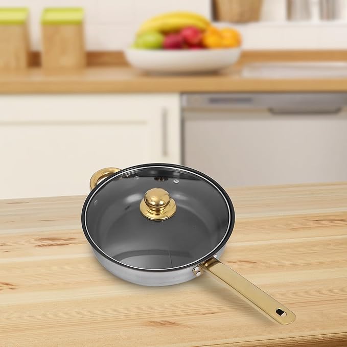 Stainless Steel Cookware Set with Lids Versatile Kitchen Pots and Pans for Boiling Frying Simmering Even Heat Distribution Design for Everyday Family Cooking