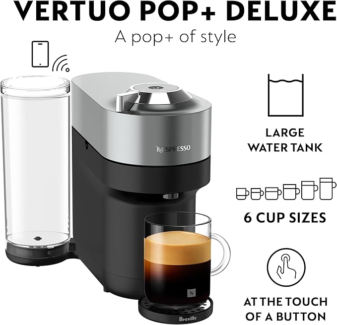 Nespresso Vertuo Pop+ Deluxe Coffee and Espresso Maker by Breville Titan