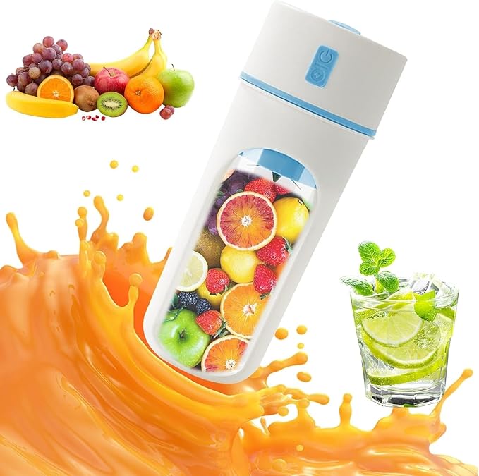 480ml Portable Blender Personal Mini Blender for Smoothies and ShakesUSB Rechargeable Mini Fruit Juicer with 6 BladesFit for Outdoor Sports Travel Home Office
