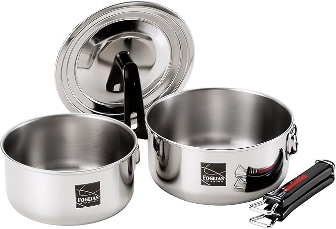 Wahei Freiz FM-8157 Folias Pot Set One-Touch Cooker 3-piece Set Induction Compatible Stainless Steel Made in Japan