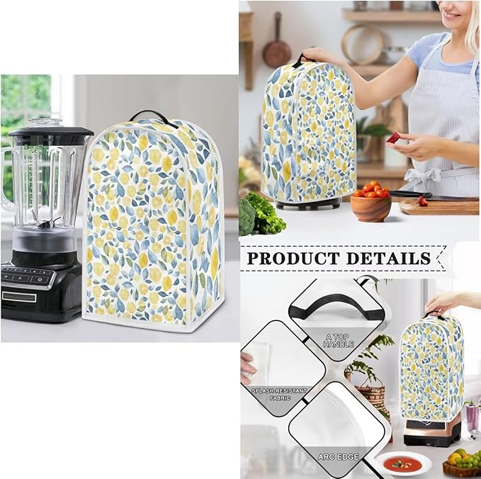 Summer Themed Toaster Covers 2 Slice Wide SlotLemon Blender Covers Washable Dust Cover Kitchen Appliance Slow Cooker Crock Pot Cover for Summer Decor (Yellow)