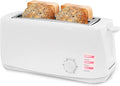 Elite Gourmet ECT-4829 Long Slot 4 Slice Toaster 6 Toast Settings Toaster Defrost Reheat Cancel Functions Slide Out Crumb Tray Extra Wide Slots for Bagels Waffles White