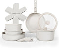 Country Kitchen Cookware Set with Removable Handle Oven &amp RV Safe Pots and Pans Set Cream Rhombus Original