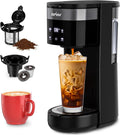 SUNVIVI Single Serve Iced Coffee Maker 3 Brewing Modes for K-Cup Pod/Ground Coffee 30oz Removable Water Reservoir &amp Reusable Filter Compact for Home &amp Office Black