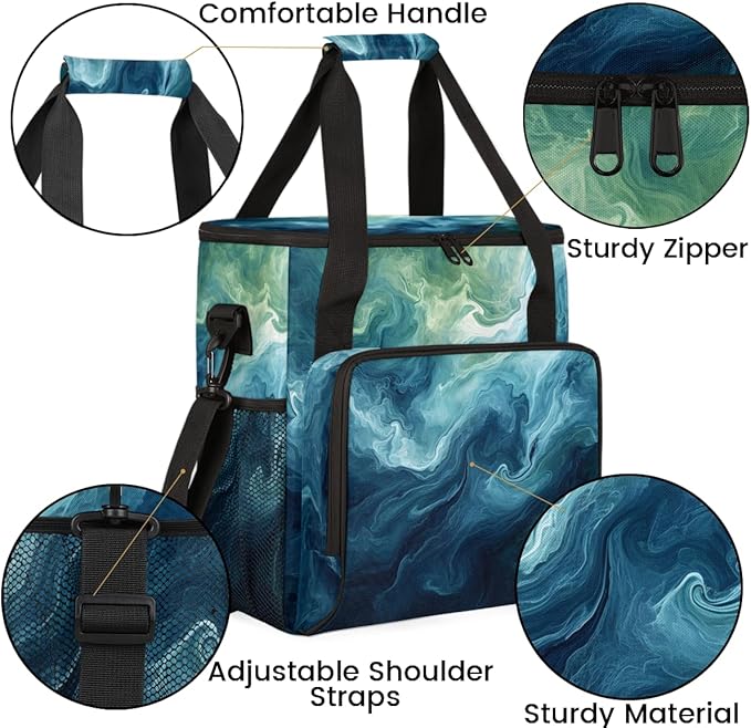 Abstract-marble (3) Coffee Maker Carrying Bag Portable Travel Storage Tote Bag Compatible with K-Mini or K-Mini Plus Single Serve Coffee Brewer Carrying Case with Multiple Pockets &amp Shoulder Str