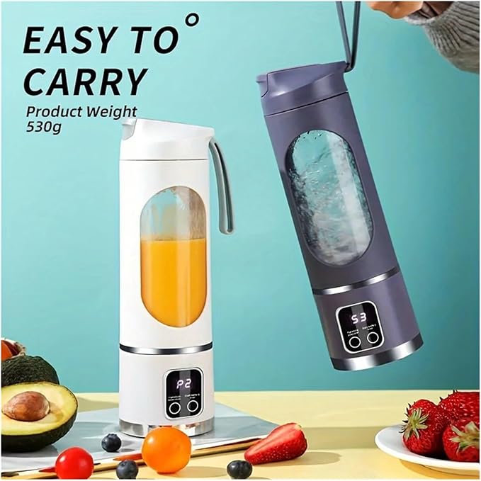 Fit for Portable Electric Juicer with Ice Crusher - USB Rechargeable 3-Speed Juice Maker for Outdoor and Home Use