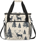 Christmas Festivals Coffee Maker Carrying Bag Deer Tree Travel Storage Bag Compatible with K-Mini or K-Mini Plus Single Serve Coffee Brewer Carrying Case with Multiple Pockets &amp Shoulder Strap