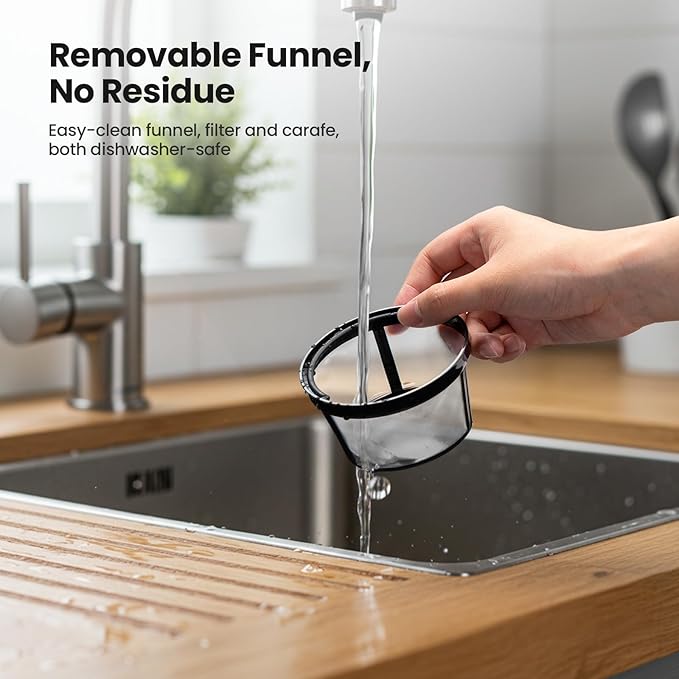 Kismile Compact Drip Coffee Maker Anti-Drip System Timer Removable Funnel &amp Auto Shut-Off Anti-Dry Protection Perfect Small Coffee Machine for Home &amp Office (Black)