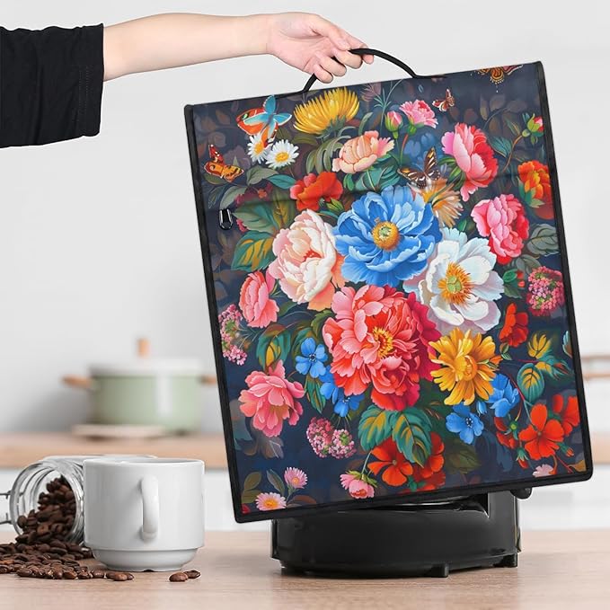 cfpolar Kitchen Aid Mixer Cover Compatible with 6-8 Quarts Color Flowers Butterfly Stand Mixer Cover Kitchen Aid Mixers Accessories Appliance Organizer Bag Dust Covers with Zipper Pocket