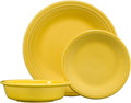 Fiesta® Classic Rim 3-Piece Dinnerware Set – Durable Ceramic Lead-Safe Dishwasher/Microwave/Oven Safe – Made in USA Dinnerware - Sunflower