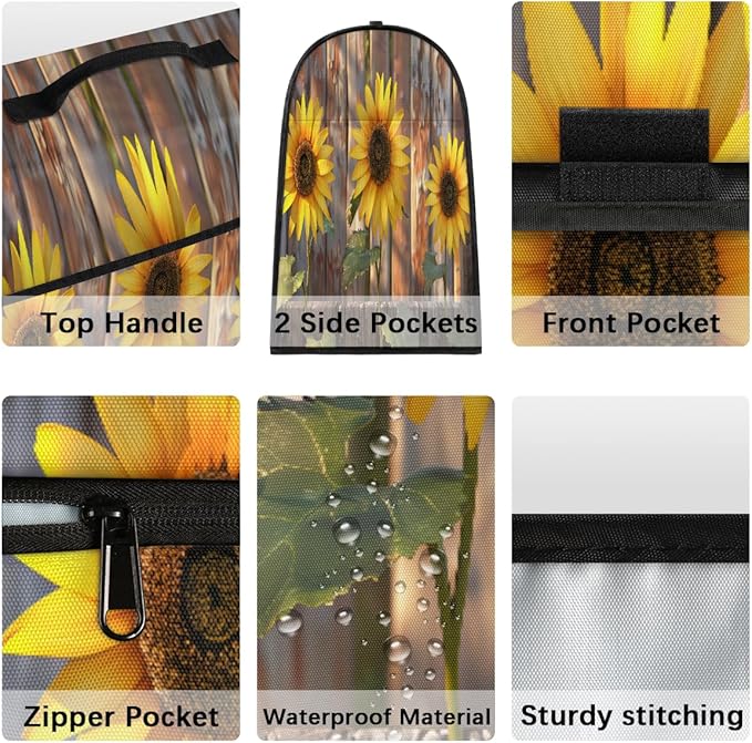 cfpolar Kitchen Aid Mixer Cover Compatible with 6-8 Quarts Flower Sunflower Stand Mixer Cover Kitchen Aid Mixers Accessories Appliance Organizer Bag Dust Covers with Zipper Pocket
