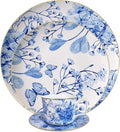 Bone China Dinnerware Sets Service for 4Delicate afternoon tea Dinnerware SetSteak Dinner Plates Dish Set Includes coffee cupIntegrates the nature European blue hydrangea flower