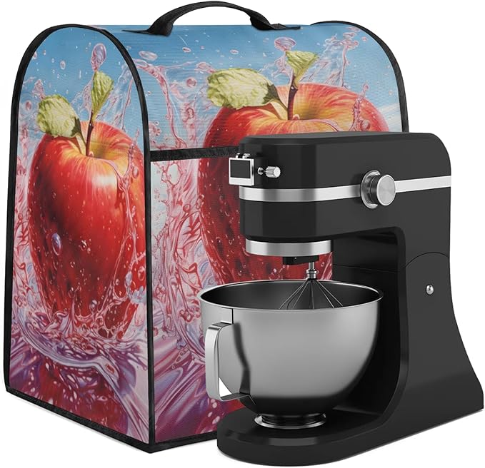 cfpolar Kitchen Aid Mixer Cover Compatible with 6-8 Quarts Watercolor Apple Fruit Stand Mixer Cover Kitchen Aid Mixers Accessories Appliance Organizer Bag Dust Covers with Zipper Pocket