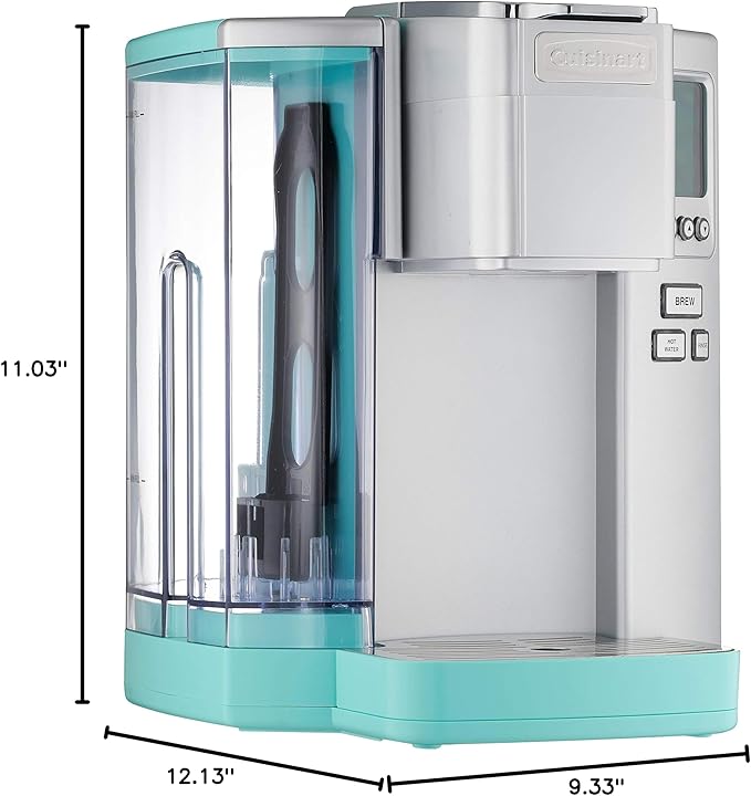Cuisinart Coffee Maker Single Serve 72-Ounce Reservoir Coffee Machine Programmable Brewing &amp Hot Water Dispenser Stainless Steel Robins Egg Blue