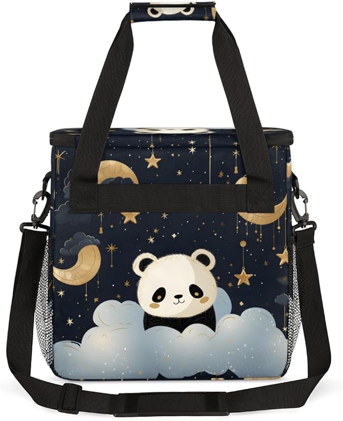 Panda Coffee Maker Carrying Bag Moon and Star Portable Travel Storage Tote Bag Compatible with K-Mini or K-Mini Plus Single Serve Coffee Brewer Carrying Case with Multiple Pockets &amp Shoulder Str