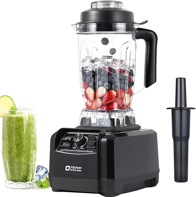 Kitchen in the box Blender 68 OZ - 1500 Watt Kitchen Smoothie Blenders Large Capacity Professional Blender Making Frozen Drinks Ice Crushing Protein Shakes BPA Free (Black)