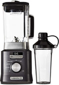 Calphalon Auto-Speed 68 Oz Blender with Blend-N-Go Smoothie Cup and BPA-free Tritan Jar | 1100-Watt Base Dark Stainless Steel
